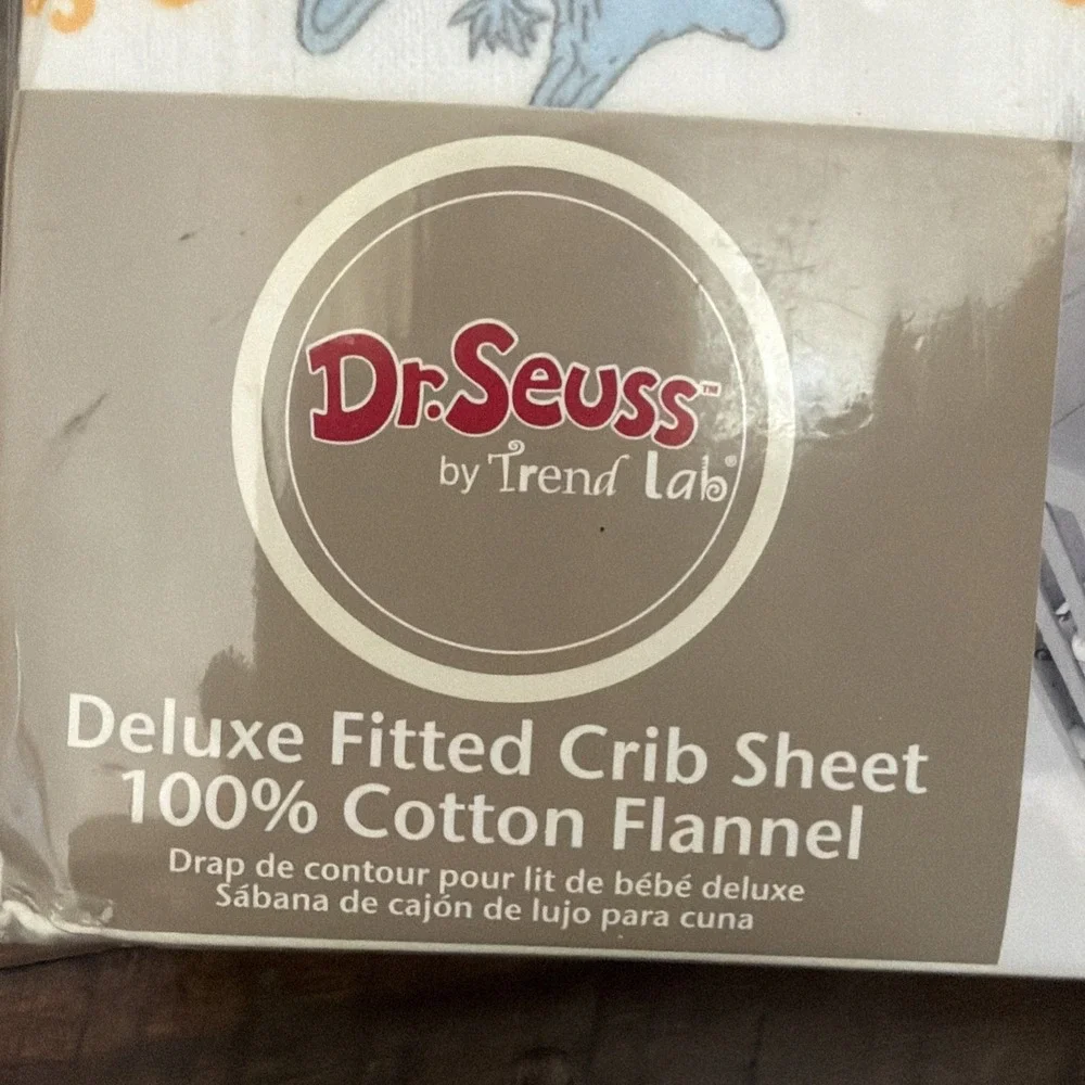 Trend Lab Dr Seuss Deluxe Fitted Crib Sheet 100%‎ Cotton Flannel Horton 28x52